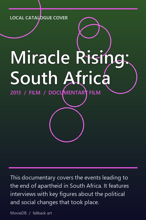 Miracle Rising: South Africa poster