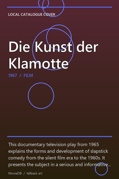 Die Kunst der Klamotte poster