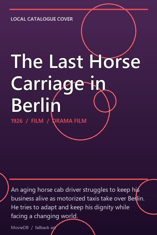 The Last Horse Carriage in Berlin poster
