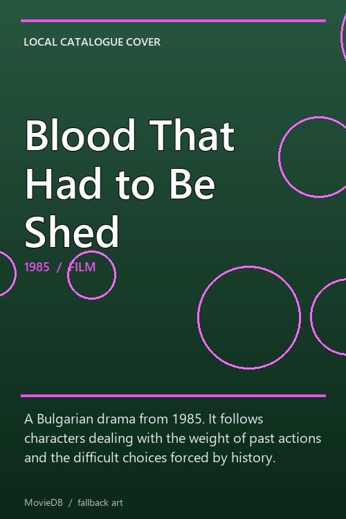 Blood That Had to Be Shed poster