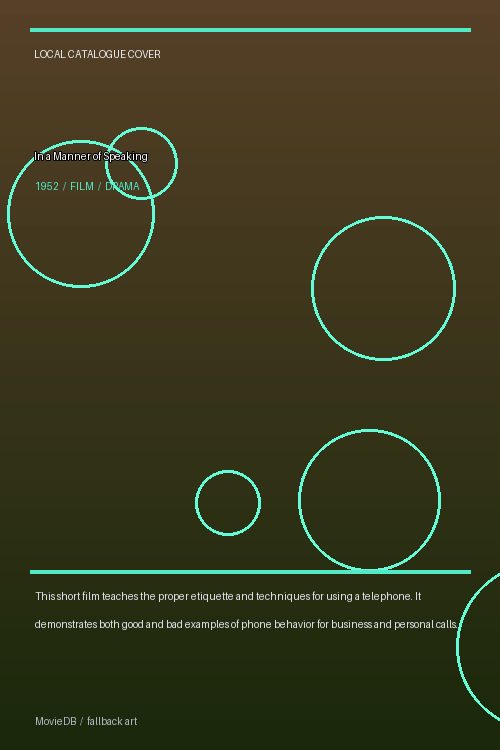 In a Manner of Speaking poster