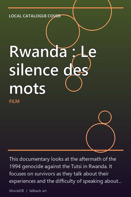 Rwanda : Le silence des mots poster