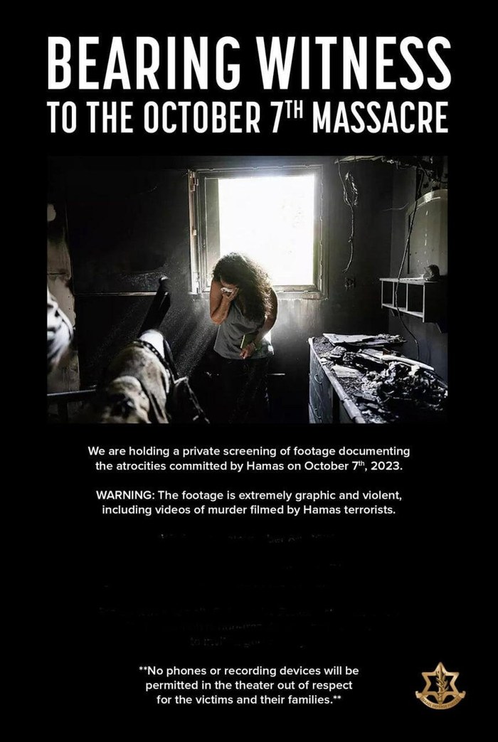 Bearing Witness to the October 7th Massacre poster
