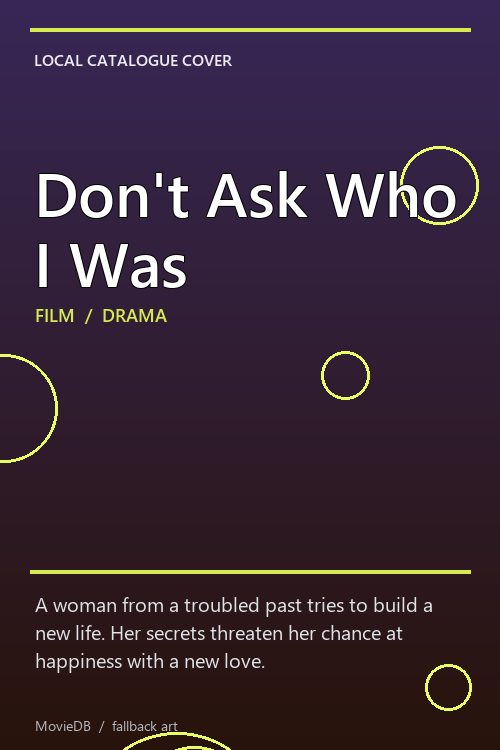 Don't Ask Who I Was poster