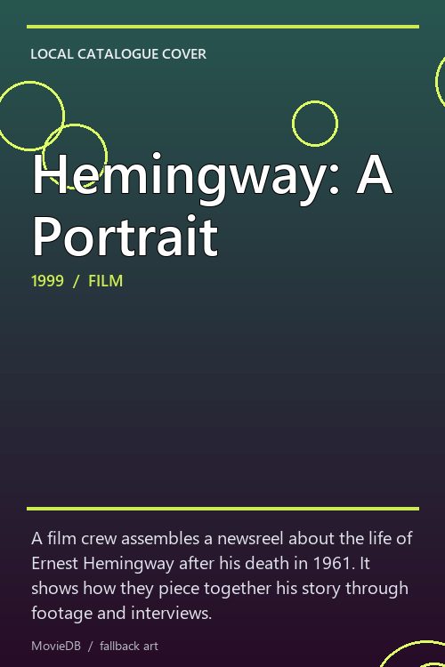 Hemingway: A Portrait poster