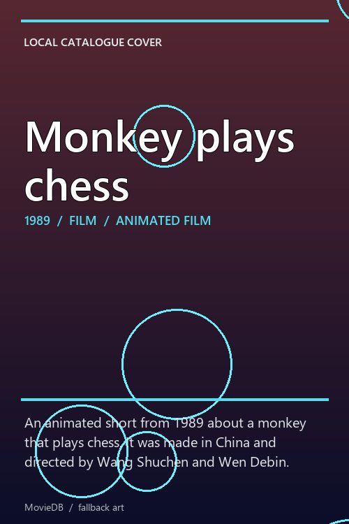 Monkey plays chess poster