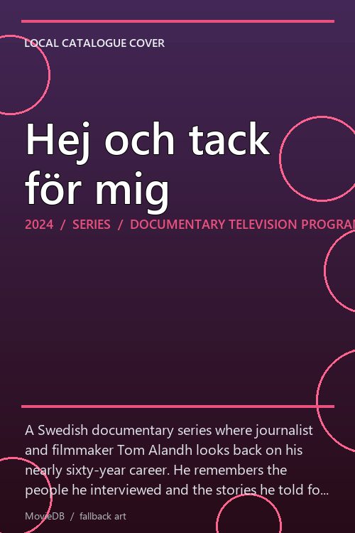 Hej och tack för mig poster