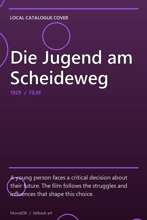 Die Jugend am Scheideweg poster