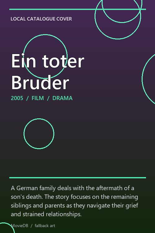 Ein toter Bruder poster