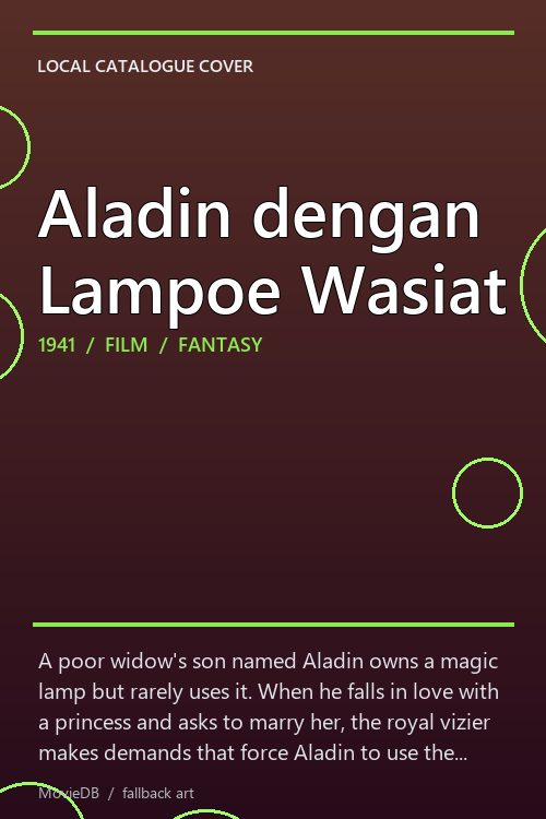 Aladin dengan Lampoe Wasiat poster