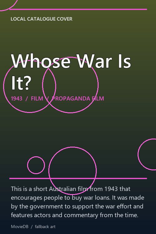 Whose War Is It? poster