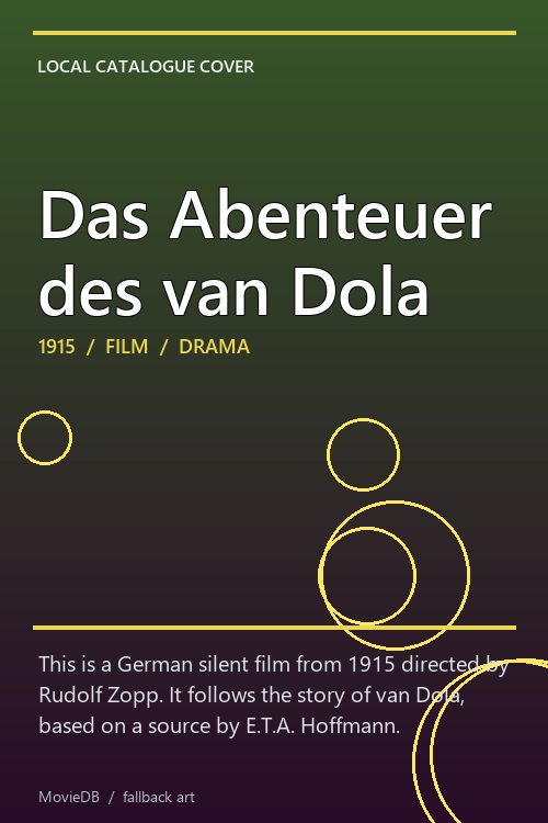 Das Abenteuer des van Dola poster