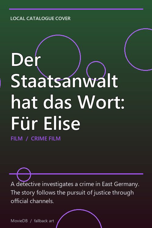 Der Staatsanwalt hat das Wort: Für Elise poster