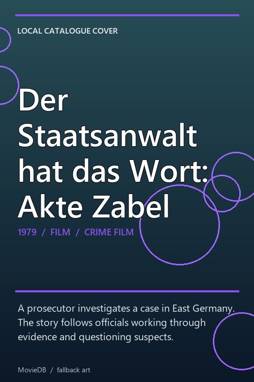 Der Staatsanwalt hat das Wort: Akte Zabel poster