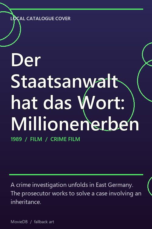 Der Staatsanwalt hat das Wort: Millionenerben poster