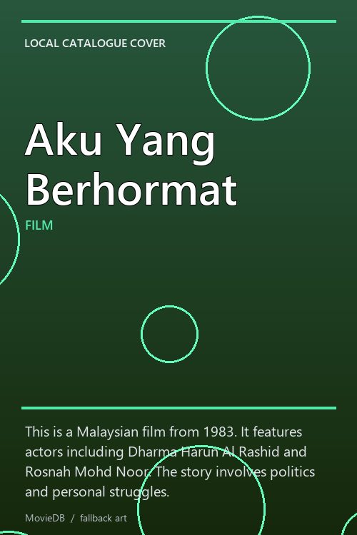 Aku Yang Berhormat poster