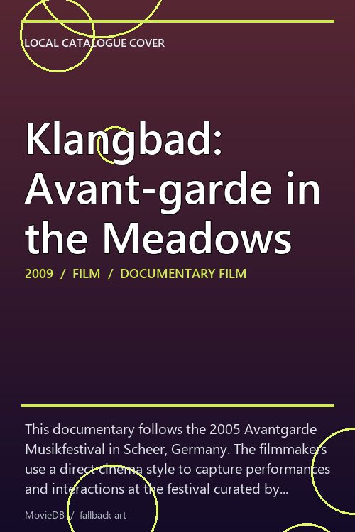 Klangbad: Avant-garde in the Meadows poster