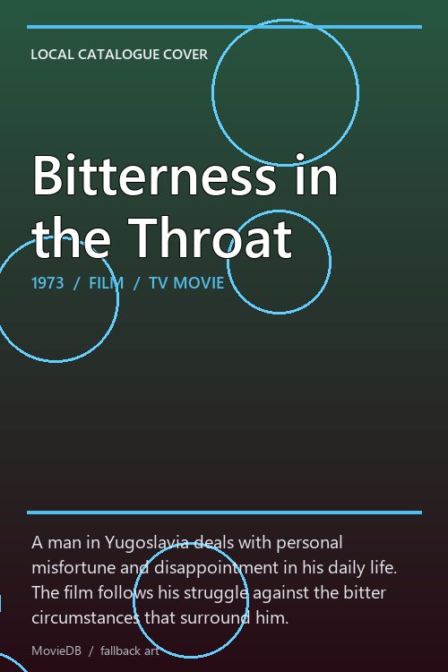 Bitterness in the Throat poster