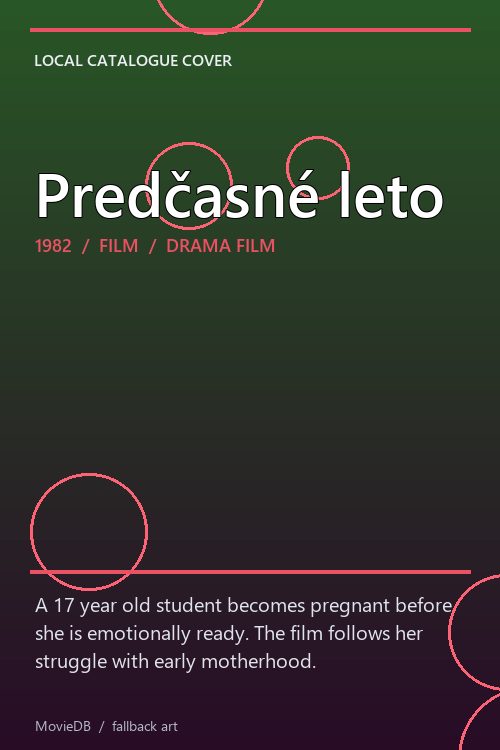 Predčasné leto poster
