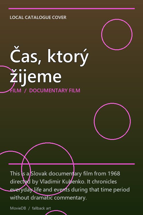 Čas, ktorý žijeme poster