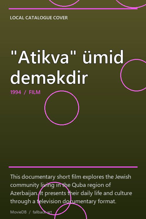 "Atikva" ümid deməkdir poster