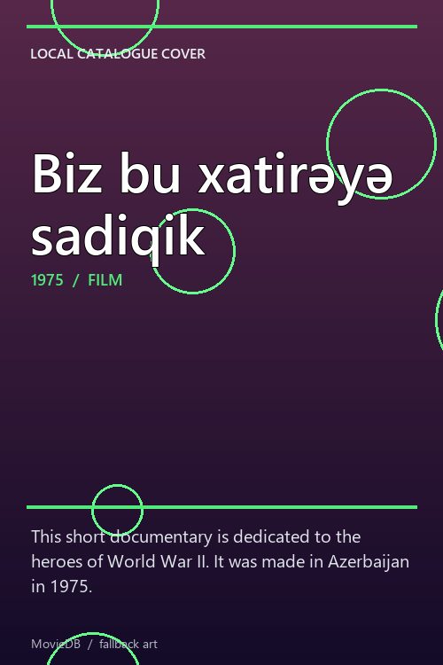 Biz bu xatirəyə sadiqik poster