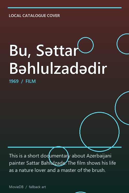 Bu, Səttar Bəhlulzadədir poster