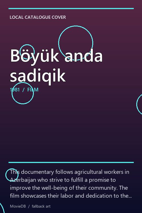 Böyük anda sadiqik poster