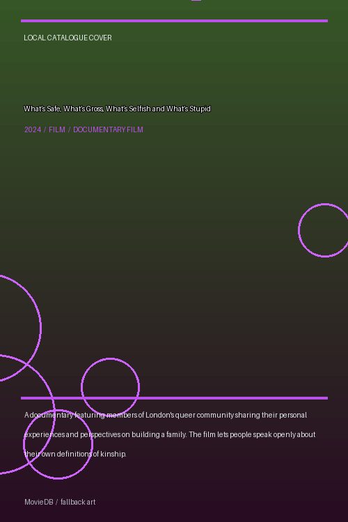 What’s Safe, What’s Gross, What’s Selfish and What’s Stupid poster