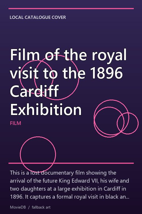 Film of the royal visit to the 1896 Cardiff Exhibition poster