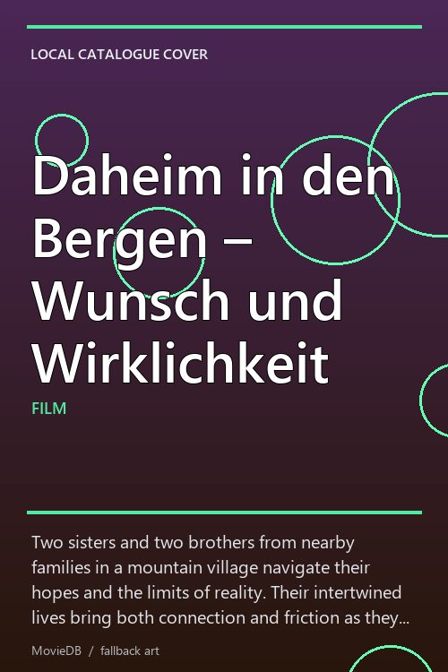 Daheim in den Bergen – Wunsch und Wirklichkeit poster