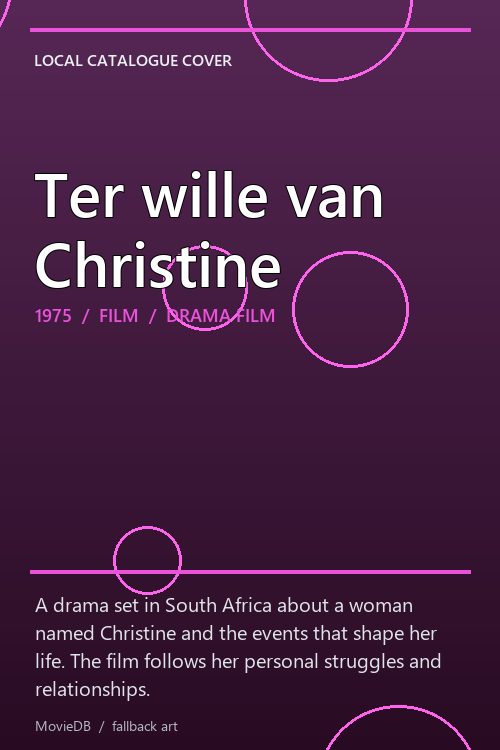 Ter wille van Christine poster