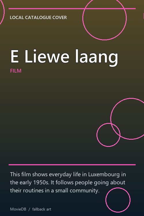 E Liewe laang poster