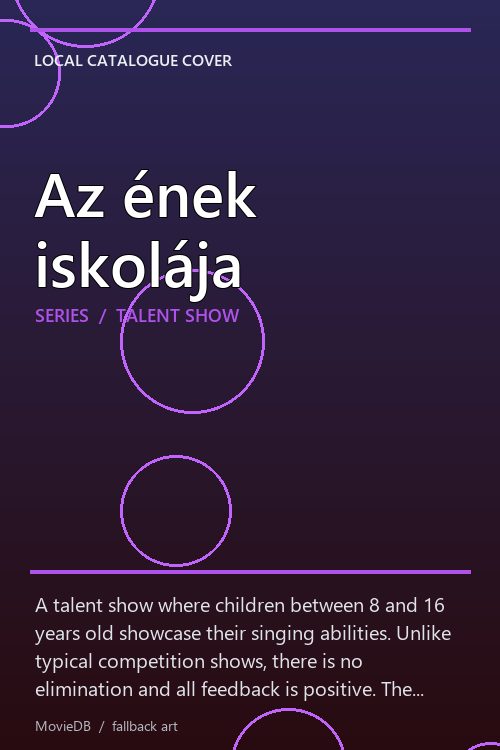 Az ének iskolája poster