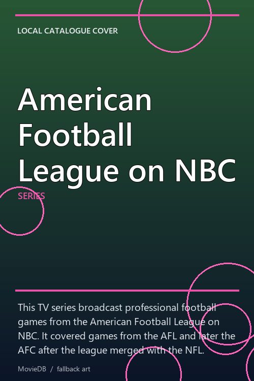American Football League on NBC poster