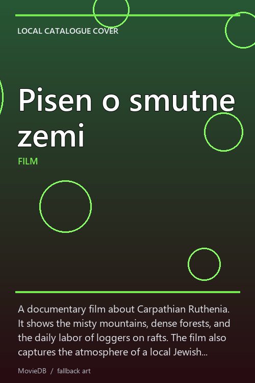 Pisen o smutne zemi poster