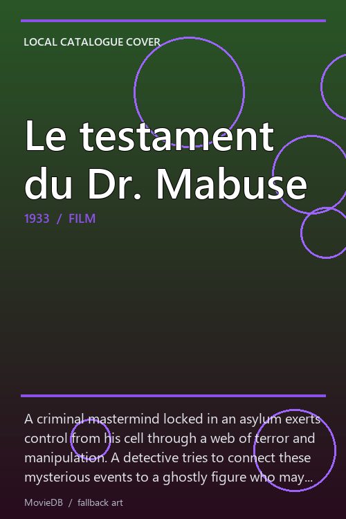 Le testament du Dr. Mabuse poster
