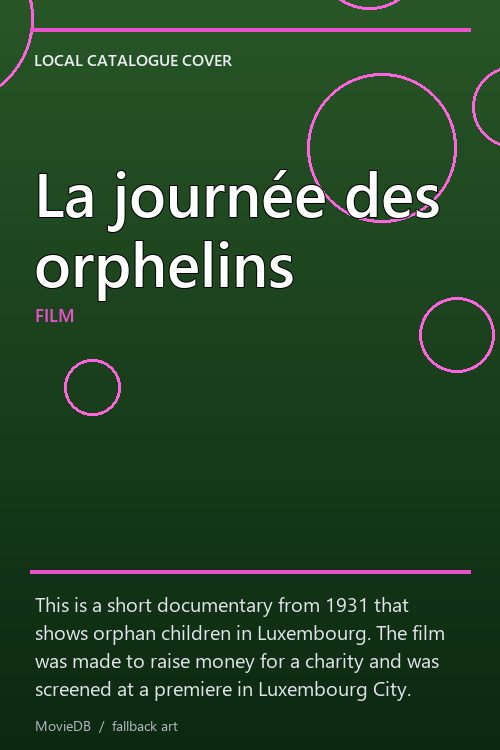 La journée des orphelins poster