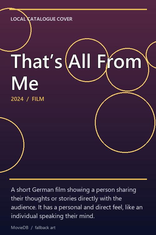 That’s All From Me poster