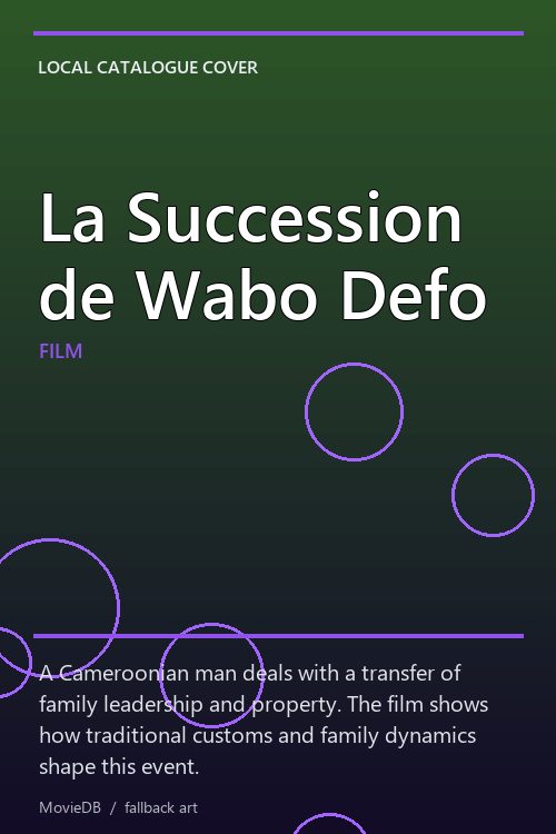 La Succession de Wabo Defo poster