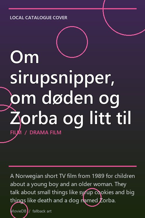 Om sirupsnipper, om døden og Zorba og litt til poster