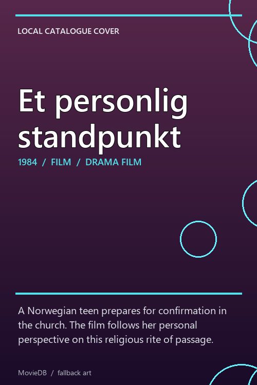 Et personlig standpunkt poster