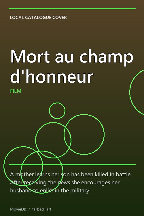 Mort au champ d'honneur poster