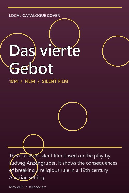 Das vierte Gebot poster