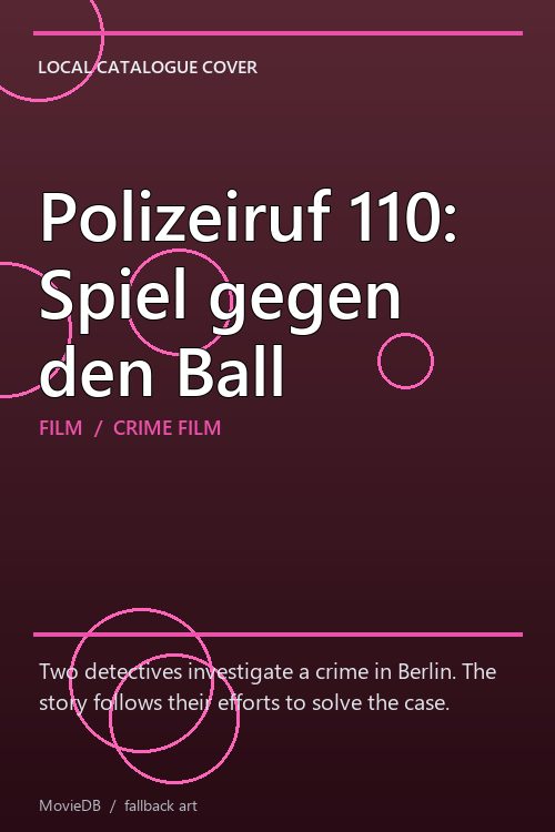 Polizeiruf 110: Spiel gegen den Ball poster