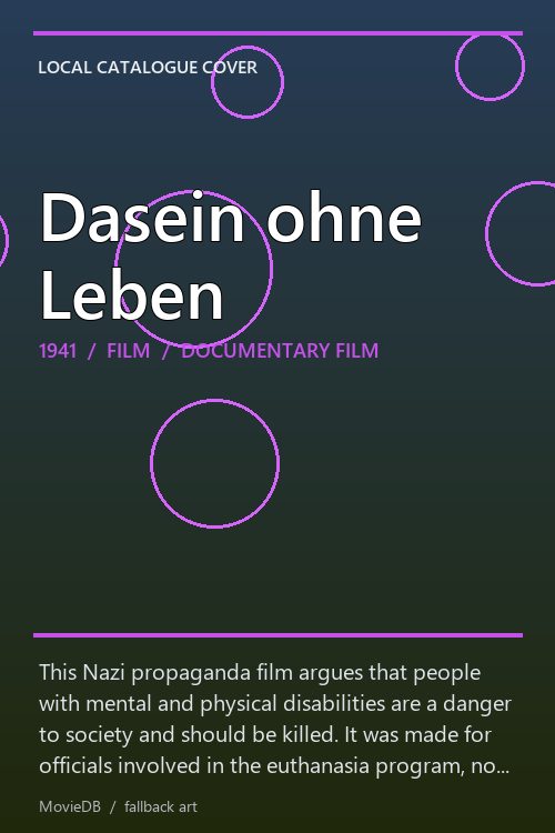 Dasein ohne Leben poster