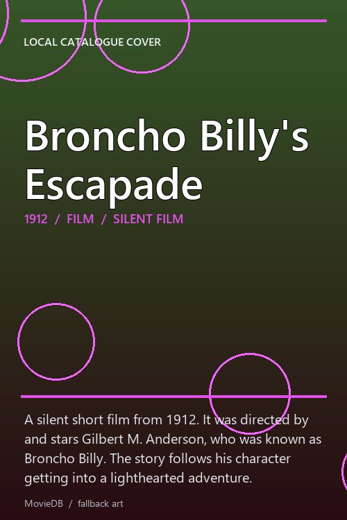 Broncho Billy's Escapade poster