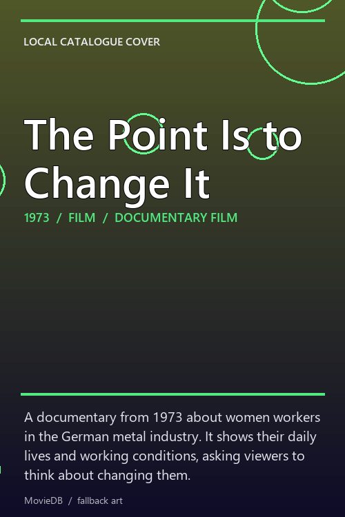 The Point Is to Change It poster