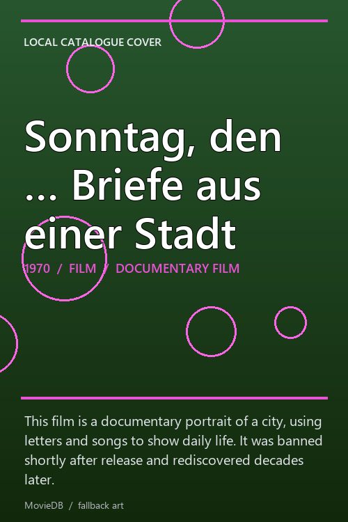 Sonntag, den … Briefe aus einer Stadt poster