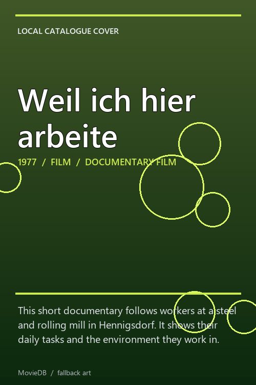 Weil ich hier arbeite poster